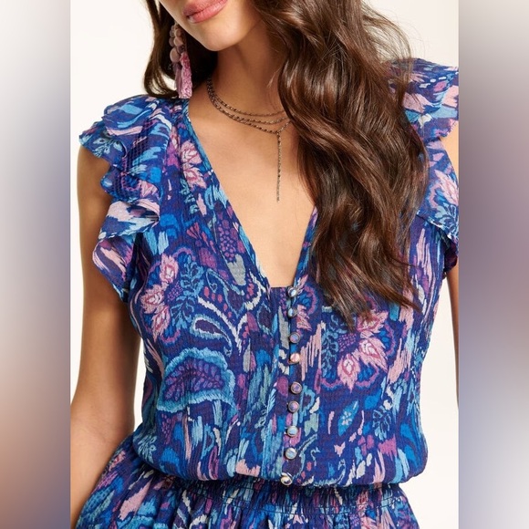 Ramy Brook Lola Printed Ruffle Dress, size X-Small, $445 - Picture 4 of 10